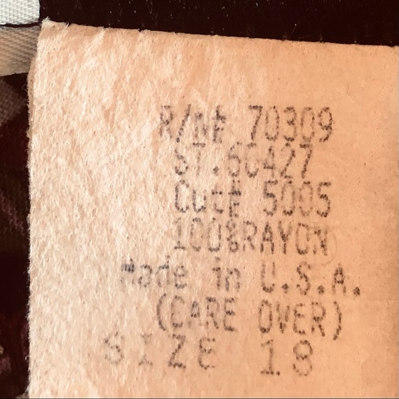 Ms. Basia California Vintage burgandy wine colored floral midi dress Size 18 - Picture 12 of 13